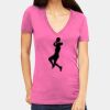 Tultex 214 - Ladies' Slim Fit Fine Jersey V-Neck Thumbnail