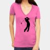 Tultex 214 - Ladies' Slim Fit Fine Jersey V-Neck Thumbnail