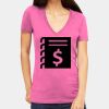 Tultex 214 - Ladies' Slim Fit Fine Jersey V-Neck Thumbnail