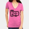 Tultex 214 - Ladies' Slim Fit Fine Jersey V-Neck Thumbnail