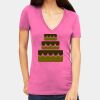 Tultex 214 - Ladies' Slim Fit Fine Jersey V-Neck Thumbnail