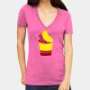 Tultex 214 - Ladies' Slim Fit Fine Jersey V-Neck Thumbnail