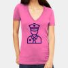 Tultex 214 - Ladies' Slim Fit Fine Jersey V-Neck Thumbnail