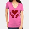 Tultex 214 - Ladies' Slim Fit Fine Jersey V-Neck Thumbnail