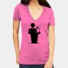 Tultex 214 - Ladies' Slim Fit Fine Jersey V-Neck Thumbnail